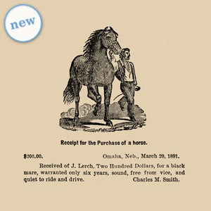 Image of Words of Wisdom, Receipt for the Purchase of a Horse