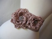 Image of Ivana Silk Wedding Dress Sash with Roses 