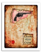 Image of 8x10" Paper Print - Hearts & Headlines - Chicks With Guns