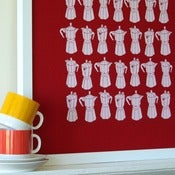 Image of Moka Express silkscreen print - white ink on deep red