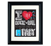 Image of I Love Rock 'N Roll Hand Drawn Type 11 x 17 Print 