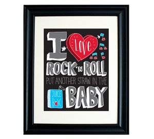 Image of I Love Rock 'N Roll Hand Drawn Type 11 x 17 Print