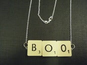 Image of Scary Halloween Scrabble Necklace - Boo!