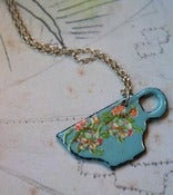 Image of Blue Enamel Teacup Necklace