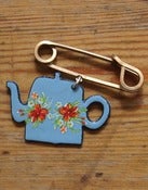 Image of Blue Enamel Teapot Pin