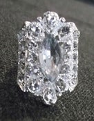 Image of Silver-Plated Rhinestone Navette Ring