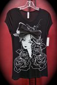 Image of Girl's Top with Vintage and Tulle Bow