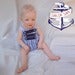 Image of 'drop anchor' rompers blue