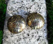 Textured Brass Lentil Earrings--Metal Musings