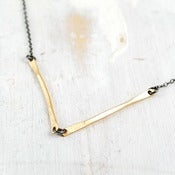 Image of sliver mixed metal simple necklace