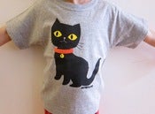 Image of Blackie Cat Tee - Grey