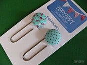 Image of Fabric Covered Bookmarks Aqua