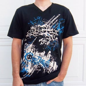 Image of Man's T-shirt Cyrillic Wear Urban Russian CCCP USSR Ukrainian Black 4