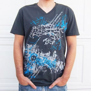 Image of Man's T-shirt Cyrillic Wear Urban Russian Shirt CCCP USSR Ukrainian Gray 4