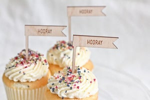 Image of Wooden Cupcake Toppers