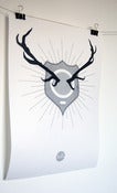 Image of Antlers - 11.69" x 16.54" Black and White Poster Print