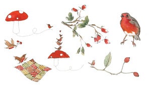 Image of robins & rosehips | CARD SET