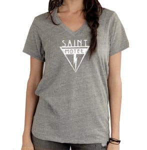 Image of Grey V-Neck Triangle Shirt (Unisex)