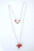 Image of Gold & Silver Mix~ Red Coral Necklace