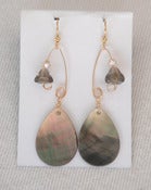 Image of fish lure inspired earrings~ gold and abalone