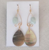 Image of fish lure inspired abalone shell & amazonite in Gold