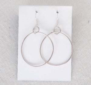 Image of Silver plated Copper Hoops