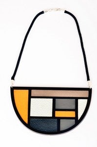Image of Yellow ochre colourblock necklace