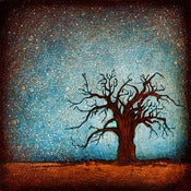 Image of 12x12" Panel Print - Horizon Series - Baobab Tree 1 Blue