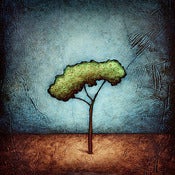 Image of 12x12" Panel Print - Horizon Series - Peace Tree 2 Blue
