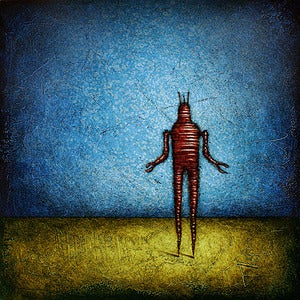 Image of 12x12" Panel Print - Horizon Series - RobotC 1 Blue/Red