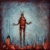 Image of 12x12" Panel Print - Drip Series - RobotC 1 Blue
