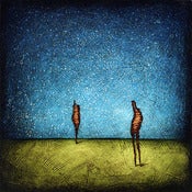 Image of 12x12" Panel Print - Horizon Series - Human Two 1 Blue/Green