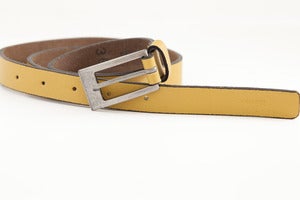 Image of Yellow 'Slim Jim' Leather Belt