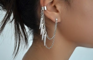Image of dangling spikes earcuff