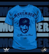 Image of Movember Baseball T-Shirt Mr. Baseball (Bleu)