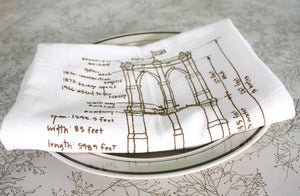 Image of brooklyn bridge architectural floursack towels 