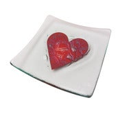 Image of Classic Red Heart Dish. 14cm, 22cm