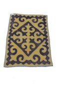 Image of 2'*3' shyrdak, yellow and brown (42)