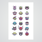 Image of Monster Heads Print