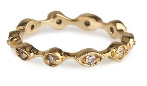 Image of  Kara Ackerman <i> Talulah <i/> Marquise Rings in Yellow Vermeil with White Stones