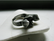 Image of crystal cluster sterling silver ring