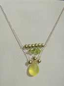 Image of Lime Chalcedony, Peridot, Freshwater Pearl, Sterling Necklace - One-of-a-Kind (F775)