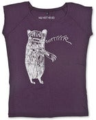 Image of 'Grrrrrrrr Bear AKA Brian' on an Aubergine Bamboo Fair Wear T-Shirt.