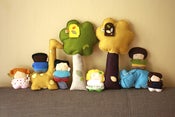 Image of The Honey Pie Tree Plush Toy Pillow / Golden Yellow + Chocolate Brown