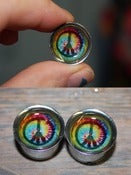 Image of Tie Dye Peace Sign Plugs