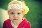 Image of Chiffon flower on croquet headband