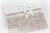 Image of romance with cream bow wedding anniversary card 20th 25th 30th