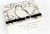 Image of vintage black bird engagement card