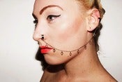 Image of Ear to Nose chain (Silver Hearts) 