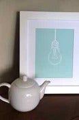 Image of Lightbulb in blue PRINT